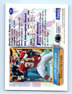 1994 Finest #117 Kevin Ross Kansas City Chiefs