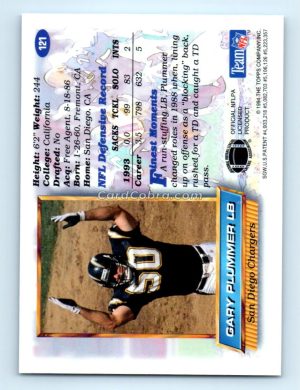 1994 Finest #121 Gary Plummer San Diego Chargers