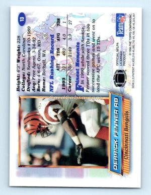 1994 Finest #13 Derrick Fenner Cincinnati Bengals