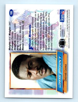 1994 Finest #133 Lomas Brown Detroit Lions