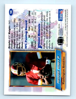 1994 Finest #134 Reggie Roby Washington Redskins