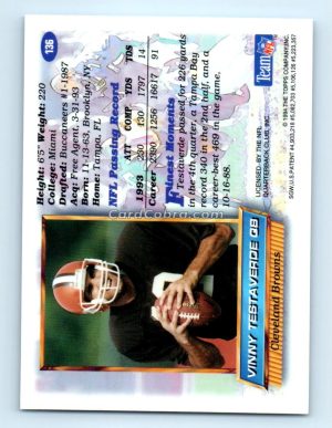 1994 Finest #136 Vinny Testaverde Cleveland Browns