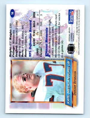 1994 Finest #14 Karl Mecklenburg Denver Broncos