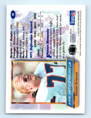 1994 Finest #14 Karl Mecklenburg Denver Broncos