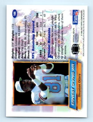 1994 Finest #144 Ernest Givins Houston Oilers