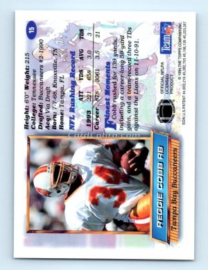 1994 Finest #15 Reggie Cobb Tampa Bay Buccaneers