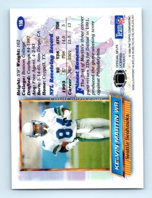 1994 Finest #156 Kelvin Martin Seattle Seahawks