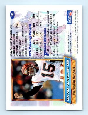 1994 Finest #160 David Klingler Cincinnati Bengals