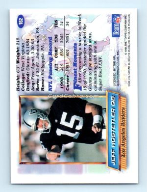 1994 Finest #162 Jeff Hostetler Los Angeles Raiders