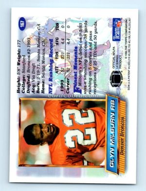 1994 Finest #167 Glyn Milburn Denver Broncos Rookie Card