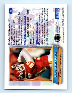 1994 Finest #17 Neil Smith Kansas City Chiefs