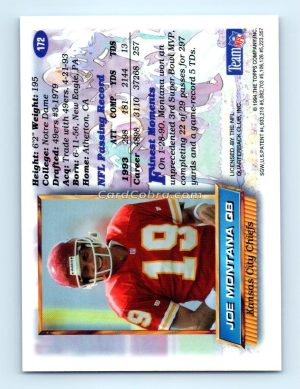 1994 Finest #172 Joe Montana Kansas City Chiefs