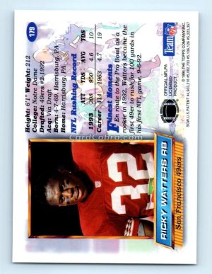 1994 Finest #179 Ricky Watters San Francisco 49ers