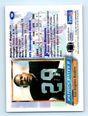 1994 Finest #184 Patrick Bates Los Angeles Raiders Rookie Card