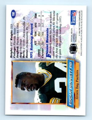 1994 Finest #192 Edgar Bennett Green Bay Packers