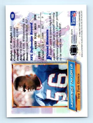 1994 Finest #193 Lawrence Taylor New York Giants