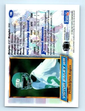 1994 Finest #196 Victor Bailey Philadelphia Eagles Rookie Card