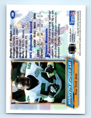 1994 Finest #200 Marvin Jones New York Jets Rookie Card