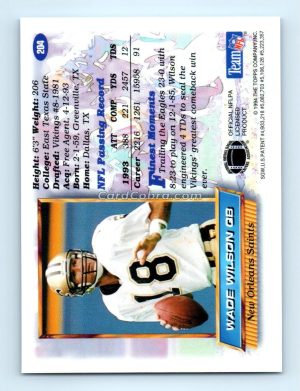 1994 Finest #204 Wade Wilson New Orleans Saints