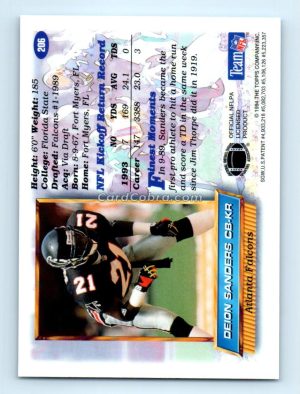 1994 Finest #206 Deion Sanders Atlanta Falcons