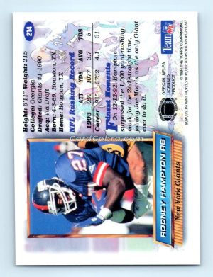 1994 Finest #214 Rodney Hampton New York Giants