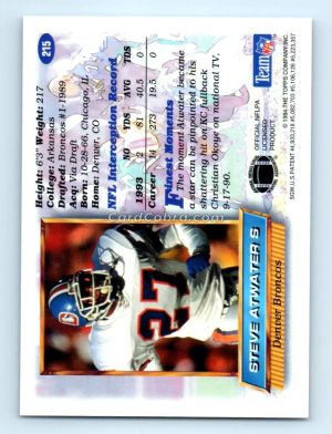 1994 Finest #215 Steve Atwater Denver Broncos