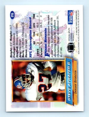 1994 Finest #215 Steve Atwater Denver Broncos