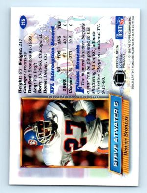 1994 Finest #215 Steve Atwater Denver Broncos