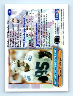 1994 Finest #35 Kevin Williams Dallas Cowboys Rookie Card