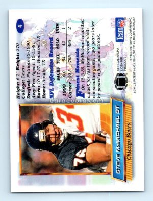 1994 Finest #4 Steve McMichael Chicago Bears