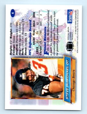 1994 Finest #4 Steve McMichael Chicago Bears