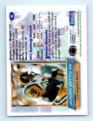 1994 Finest #42 Jerome Bettis Los Angeles Rams Rookie Card