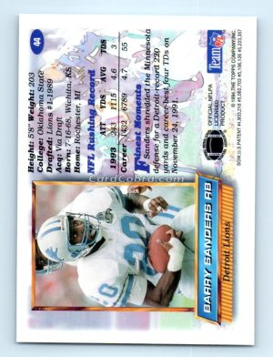 1994 Finest #44 Barry Sanders Detroit Lions