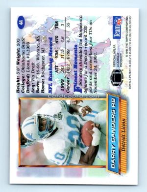 1994 Finest #44 Barry Sanders Detroit Lions