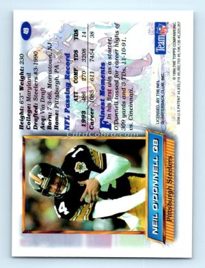 1994 Finest #49 Neil O'Donnell Pittsburgh Steelers