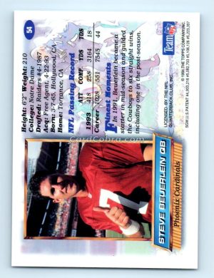 1994 Finest #54 Steve Beuerlein Phoenix Cardinals