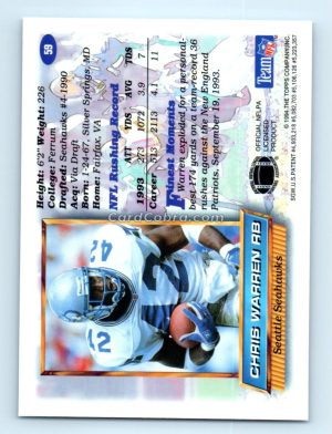 1994 Finest #59 Chris Warren Seattle Seahawks