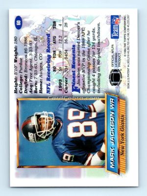 1994 Finest #60 Mark Jackson New York Giants