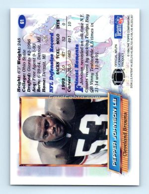 1994 Finest #61 Pepper Johnson Cleveland Browns