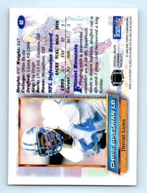 1994 Finest #62 Chris Spielman Detroit Lions