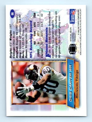 1994 Finest #66 Cris Carter Minnesota Vikings