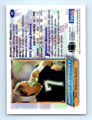 1994 Finest #71 Morten Andersen New Orleans Saints