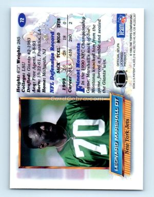 1994 Finest #72 Leonard Marshall New York Jets