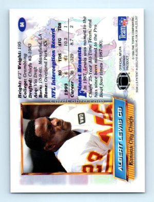 1994 Finest #84 Albert Lewis Kansas City Chiefs