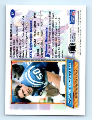 1994 Finest #87 Duane Bickett Indianapolis Colts