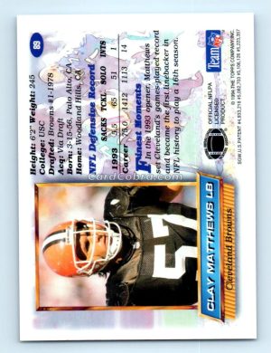 1994 Finest #89 Clay Matthews Cleveland Browns