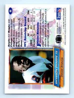 1994 Finest #93 Shannon Sharpe Denver Broncos