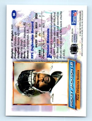 1994 Finest #94 Rickey Jackson New Orleans Saints