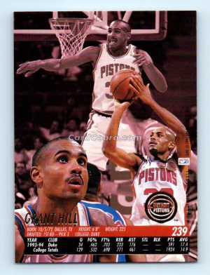 1994 Fleer #239 Grant Hill Detroit Pistons Rookie Card