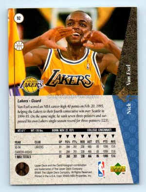 1994 SP #92 Nick Van Exel Los Angeles Lakers